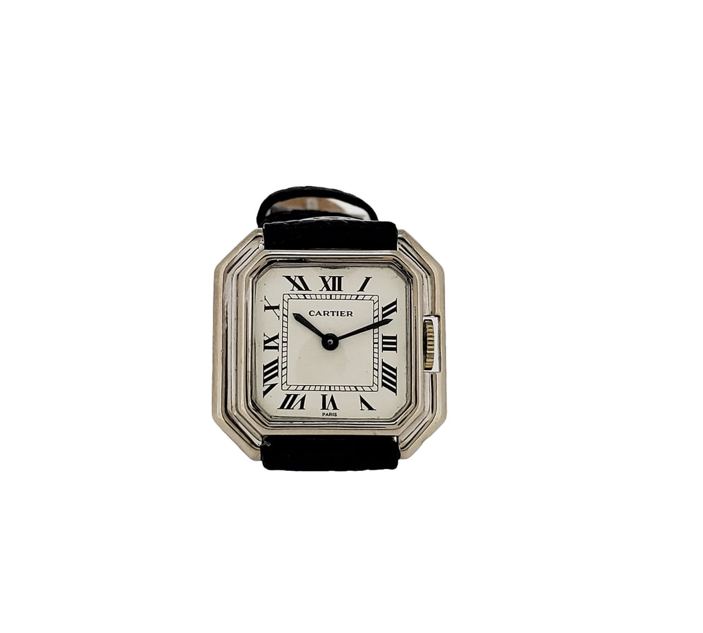 Vintage Cartier Paris Centure in White Gold, Medium Size Watch, Circa 1975-1980