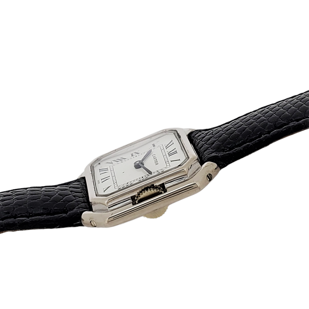 Vintage Cartier Paris Centure in White Gold, Medium Size Watch, Circa 1975-1980