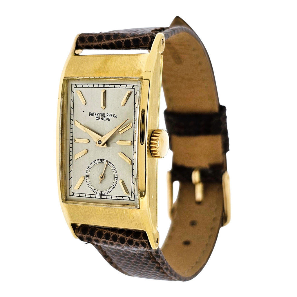 Patek Philippe 425J "Tegolino" Iconic Vintage  Art Deco Watch in Yellow Gold Circa 1943-44
