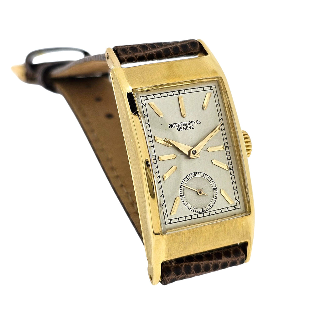 Patek Philippe 425J "Tegolino" Iconic Vintage  Art Deco Watch in Yellow Gold Circa 1943-44