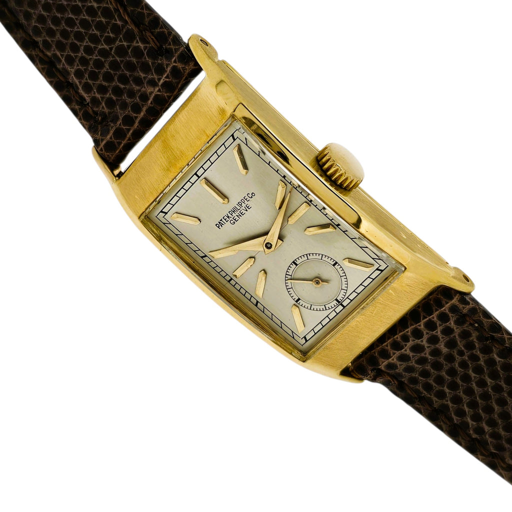 Patek Philippe 425J "Tegolino" Iconic Vintage  Art Deco Watch in Yellow Gold Circa 1943-44
