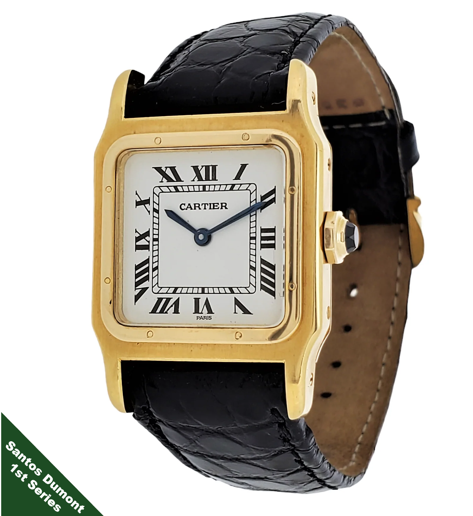 Cartier Paris Vintage Santos Dumont Mens Large size 26 x 39 x 6mm Circa 1973 1980