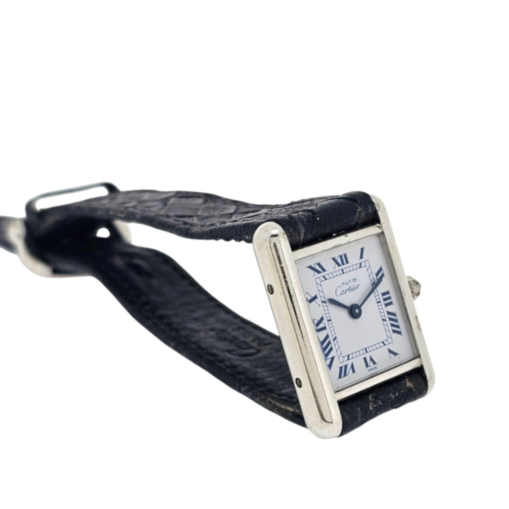 Cartier Paris Must Sterling Silver Ladies Tank Watch Vintage,  Quartz , Circa 1990's