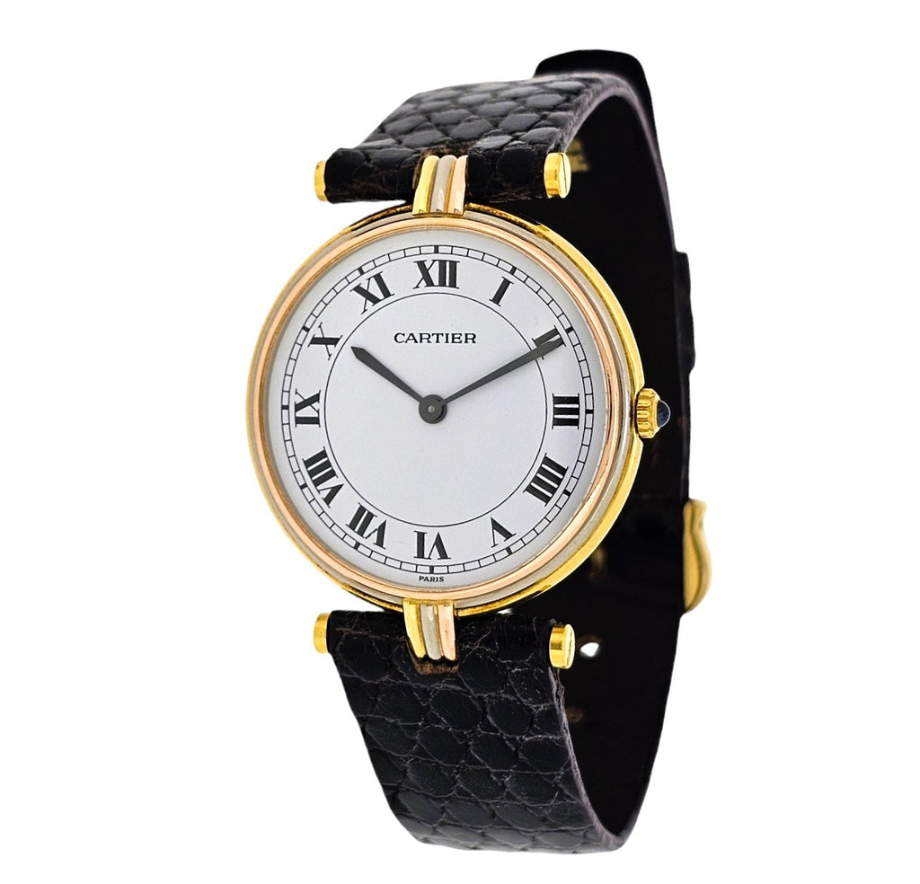 Cartier Vendome LC Trinity GM large size watch, made in 3-gold colors  Circa 1980