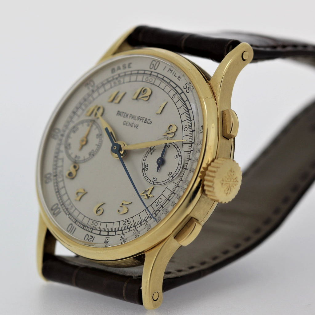 Patek Philippe 130J Original Breguet Dial Chronograph Watch circa 1944