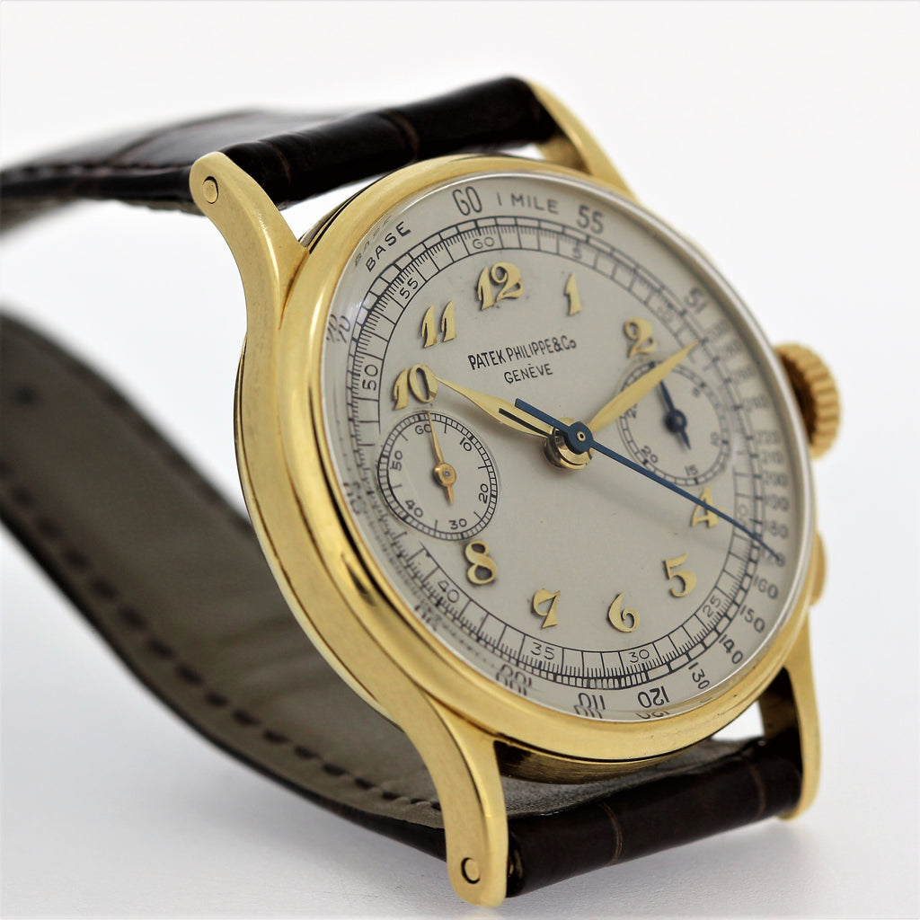 Patek Philippe 130J Original Breguet Dial Chronograph Watch circa 1944