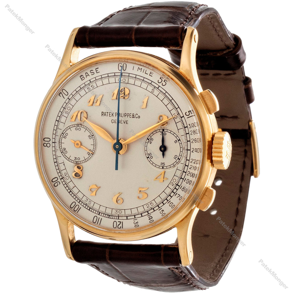 Patek Philippe 130J Original Breguet Dial Chronograph Watch circa 1944