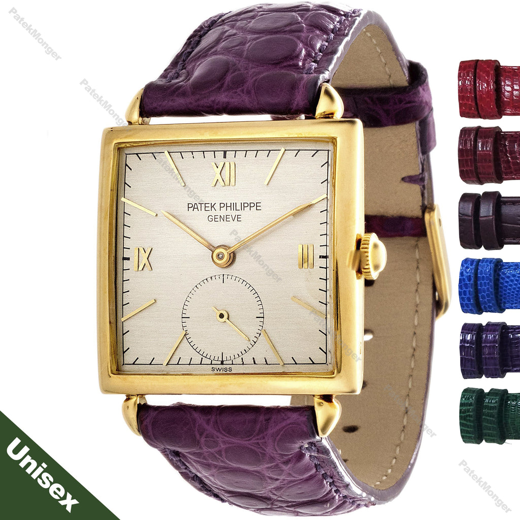 Patek Philippe 1432J Vintage Square Shape Art Deco Unisex Watch With Tear Drop Lugs Circa 1944