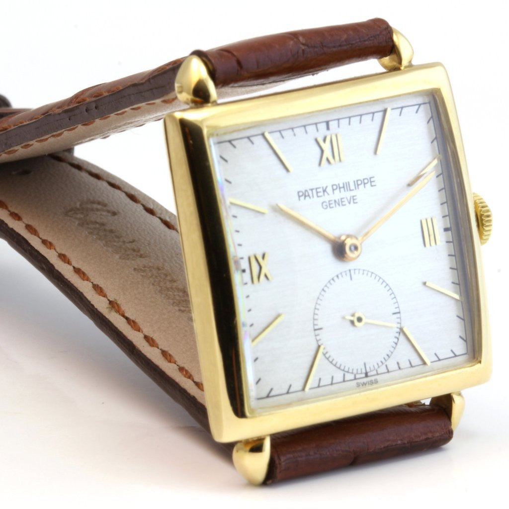 Patek Philippe 1432J Vintage Square Shape Art Deco Unisex Watch With Tear Drop Lugs Circa 1944