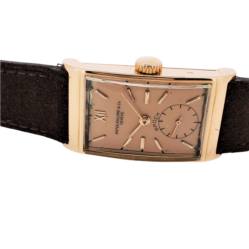 Patek Philippe 1442R Vintage Art Deco Rose gold Watch, Retailed by Brock & Co. Circa 1944