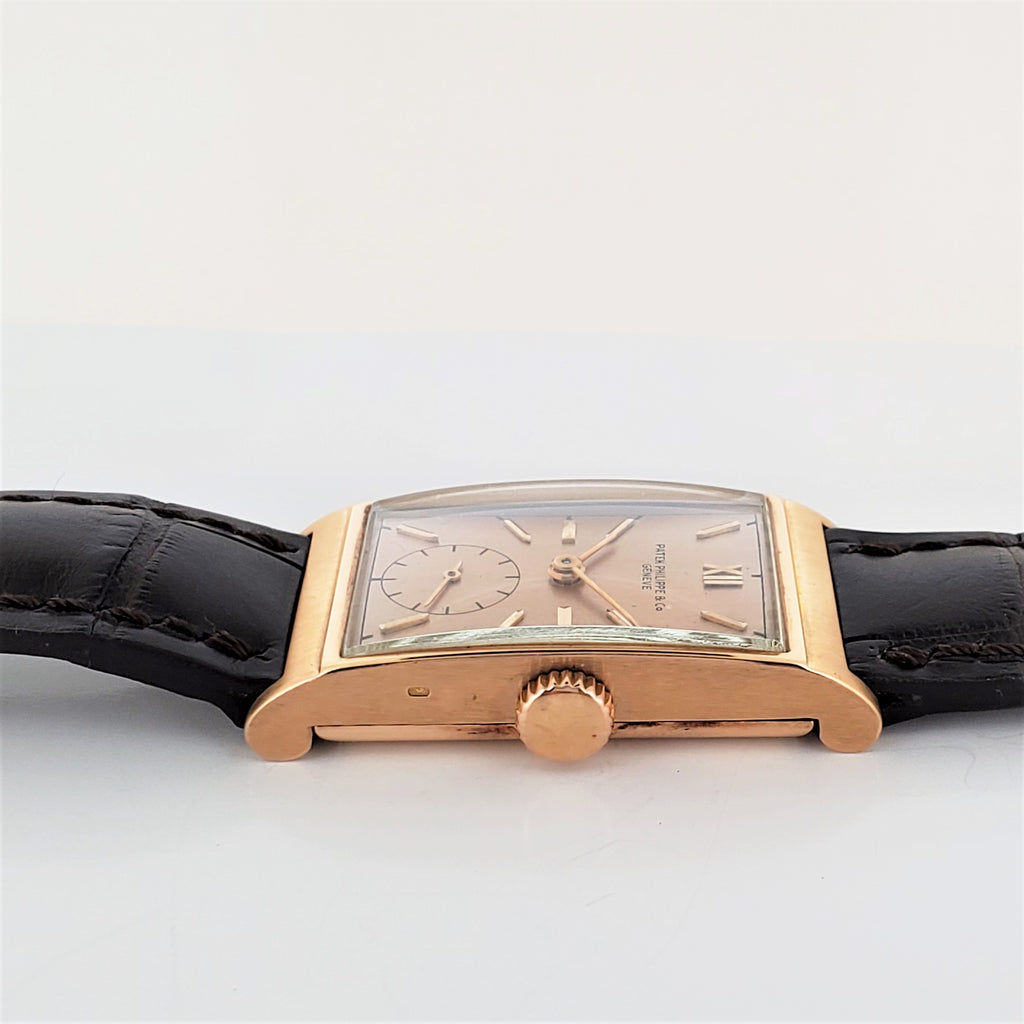 Patek Philippe 1442R Vintage Art Deco Rectangular Rose gold Watch circa 1941