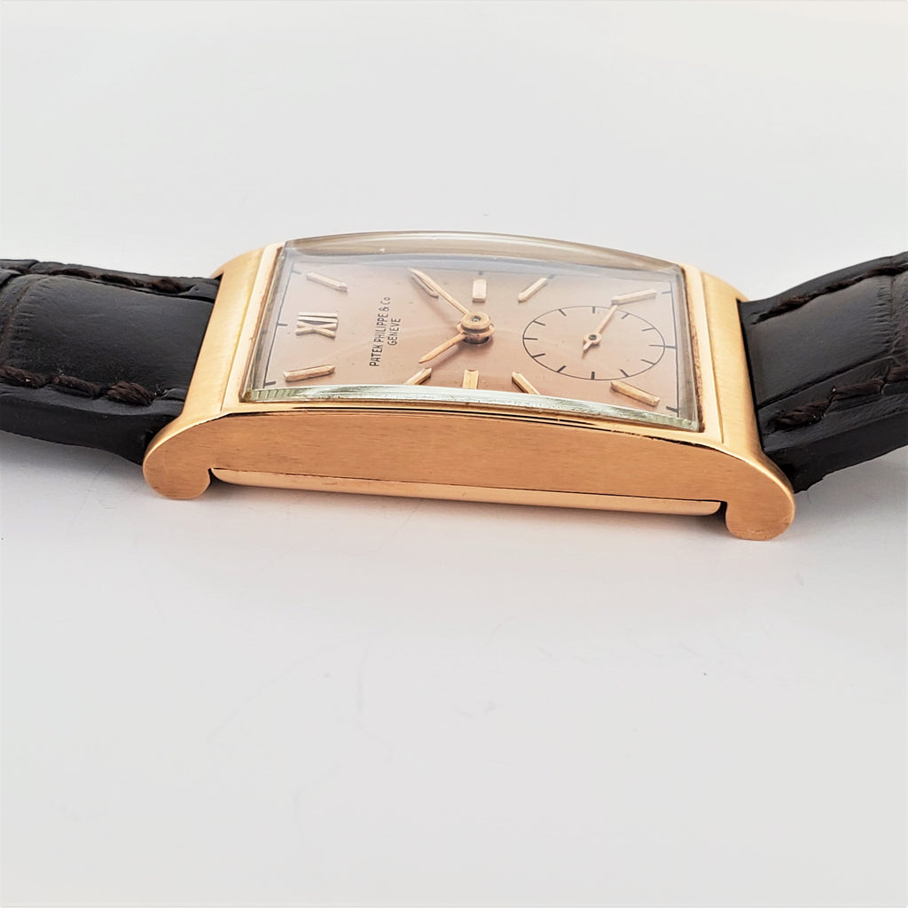 Patek Philippe 1442R Vintage Art Deco Rectangular Rose gold Watch circa 1941