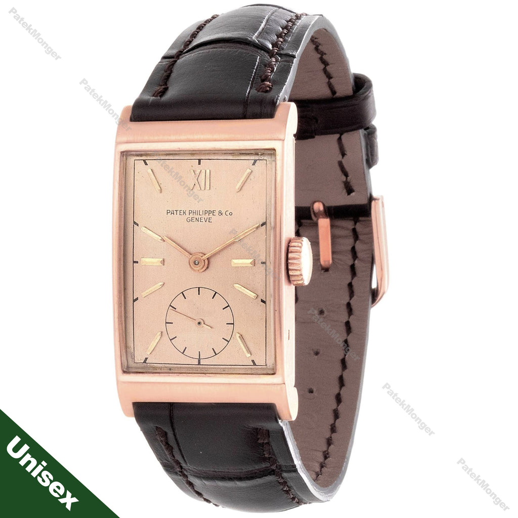 Patek Philippe 1442R Vintage Art Deco Rectangular Rose gold Watch circa 1941