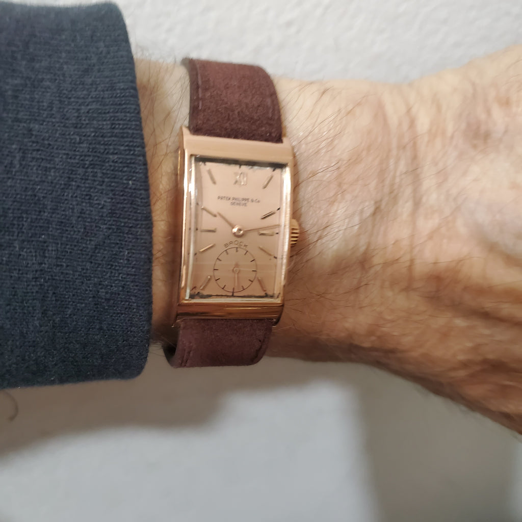 Patek Philippe 1442R Vintage Art Deco Rose gold Watch, Retailed by Brock & Co. Circa 1944