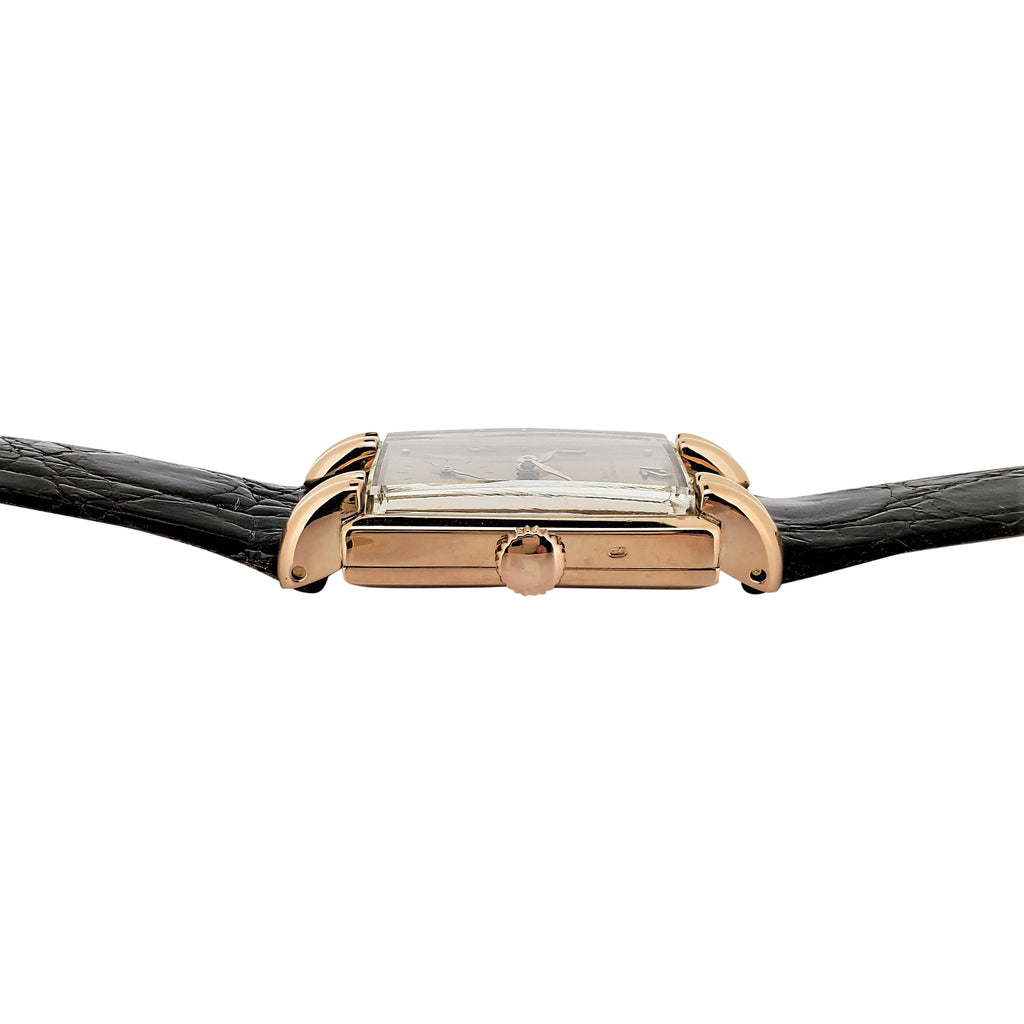 Patek Philippe 1480R Massive Polished Rose gold rectangular watch, Circa 1942-1944