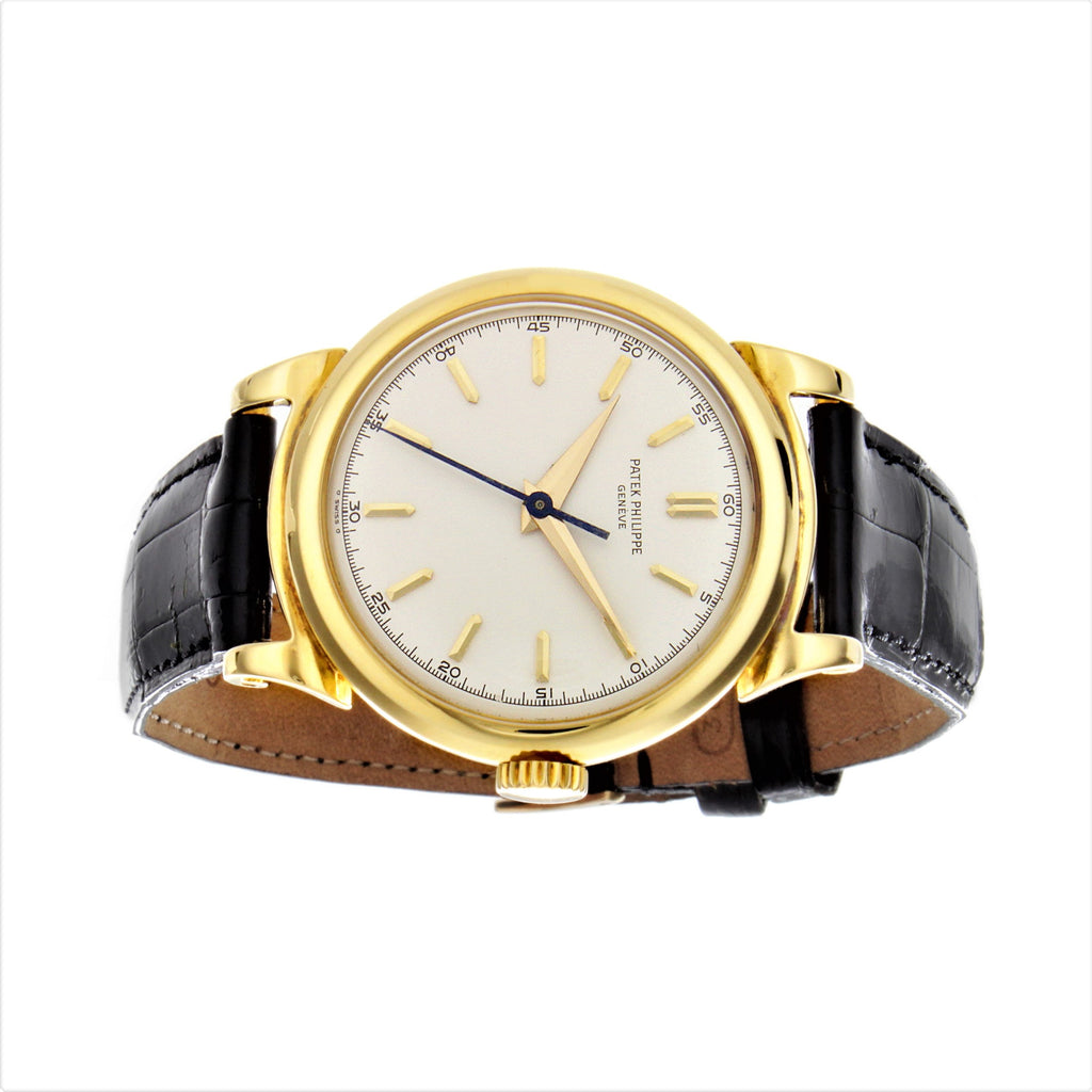 Patek Philippe 1491J Center Sweep Second Hand, Scroll Lugs Calatrava Watch Circa 1950