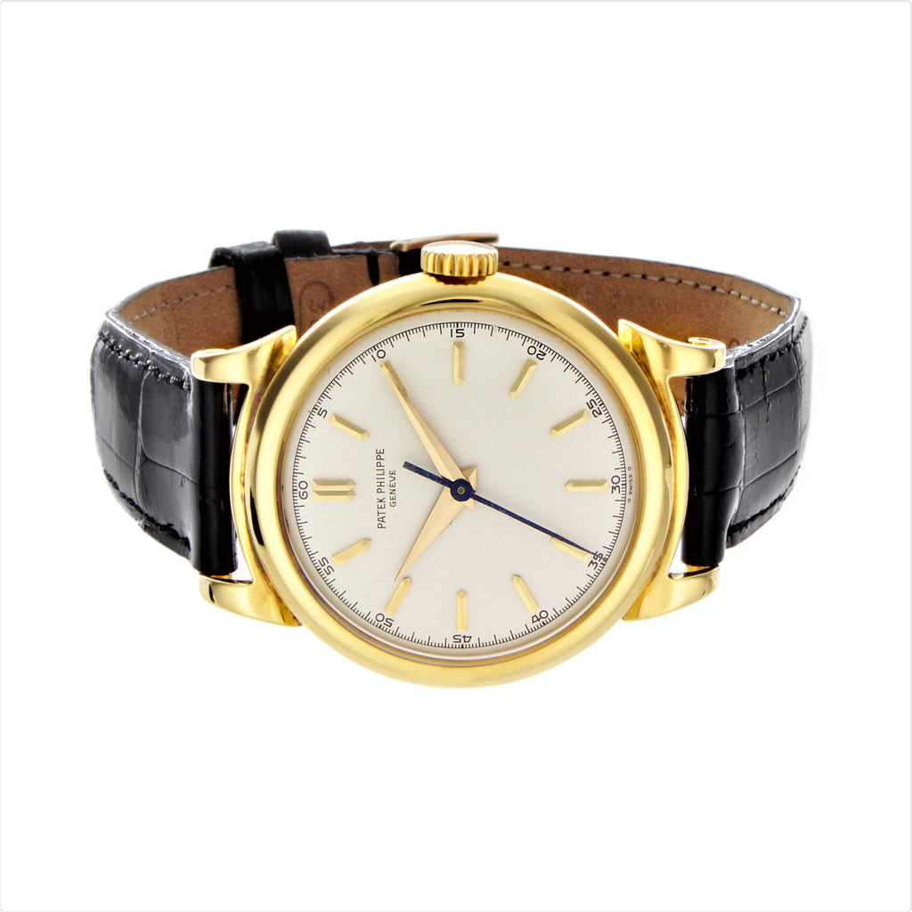 Patek Philippe 1491J Center Sweep Second Hand, Scroll Lugs Calatrava Watch Circa 1950