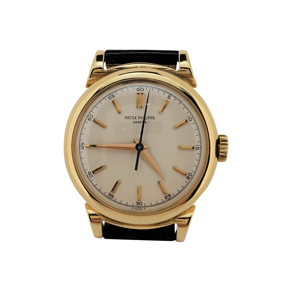 Patek Philippe 1491J Center Sweep Second Hand, Scroll Lugs Calatrava Watch Circa 1950