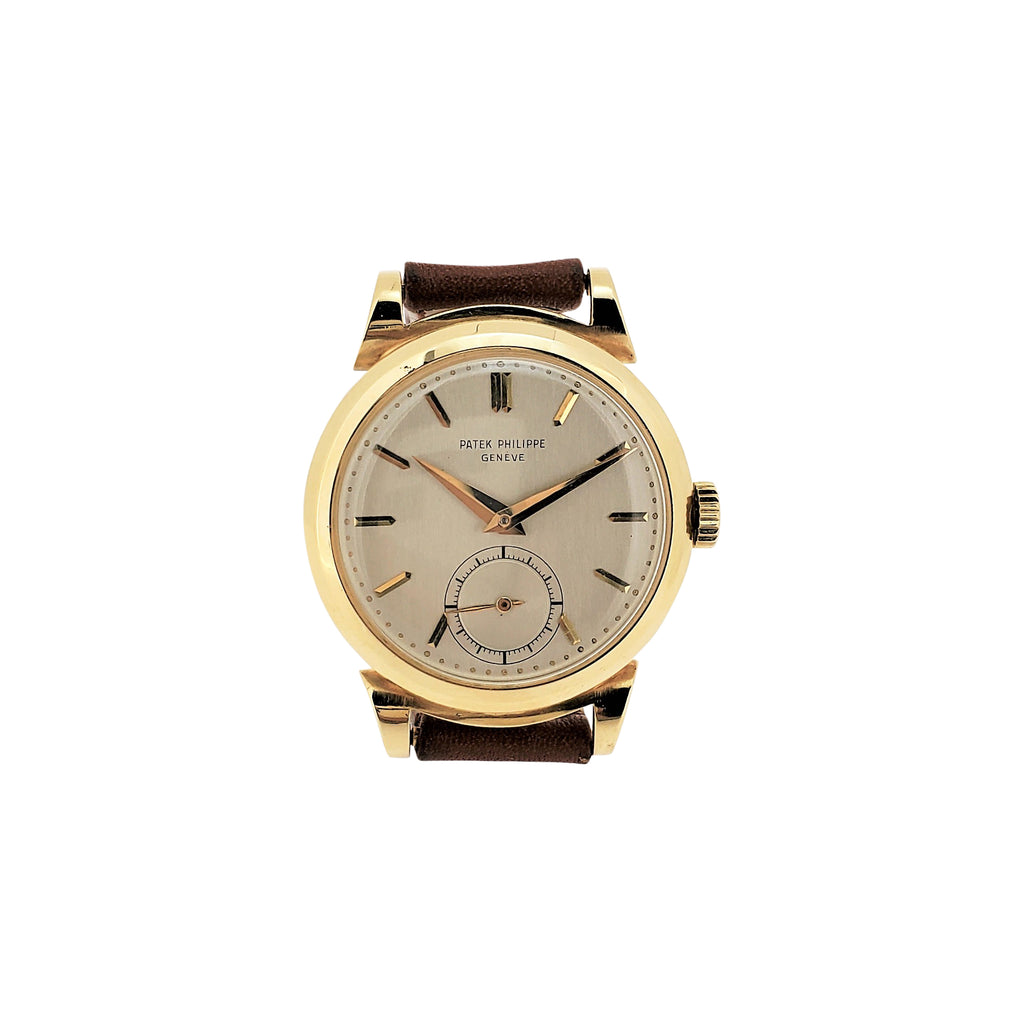 Patek Philippe 1491J Vintage Yellow Gold Scroll Lugs Calatrava Watch Circa 1952