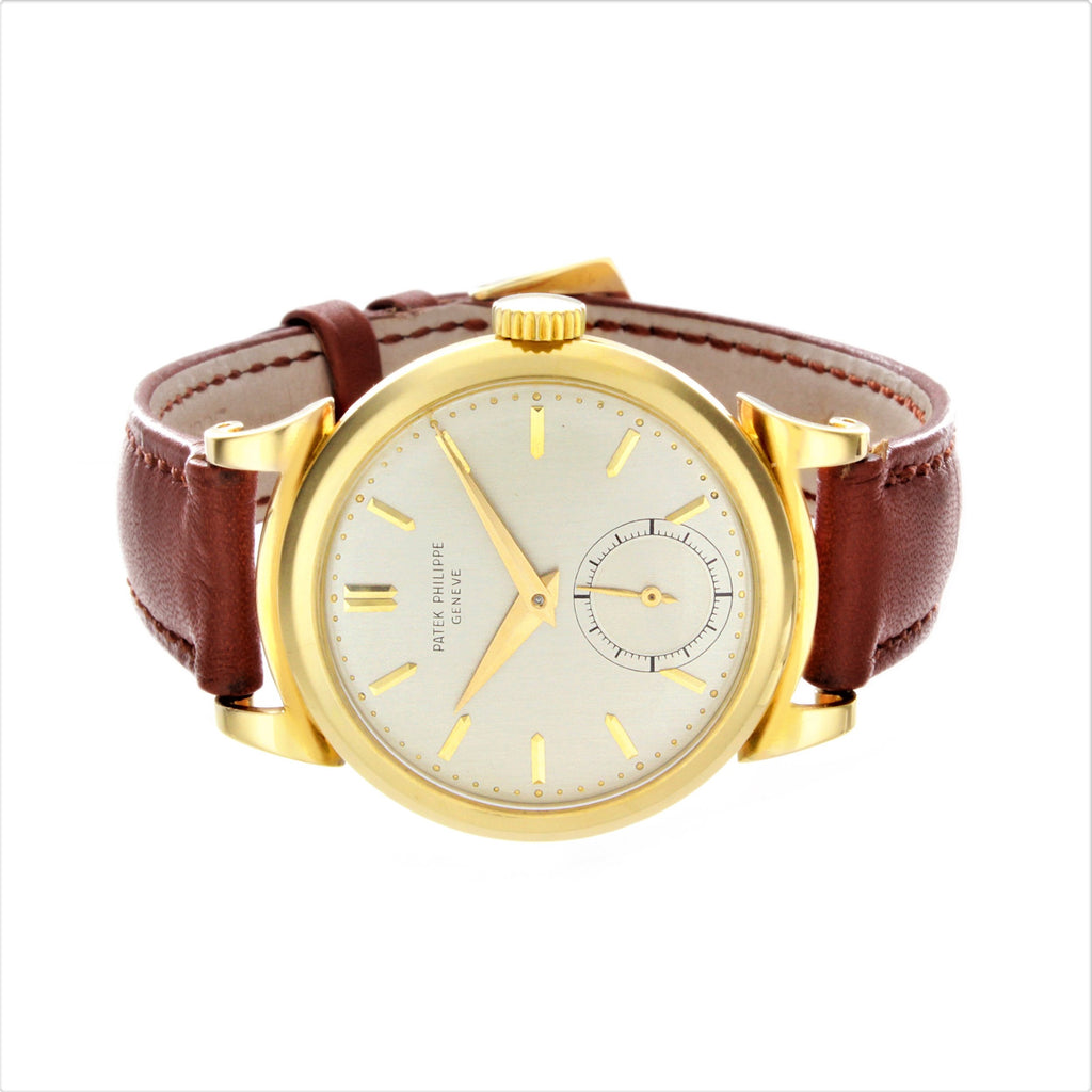 Patek Philippe 1491J Vintage Yellow Gold Scroll Lugs Calatrava Watch Circa 1952