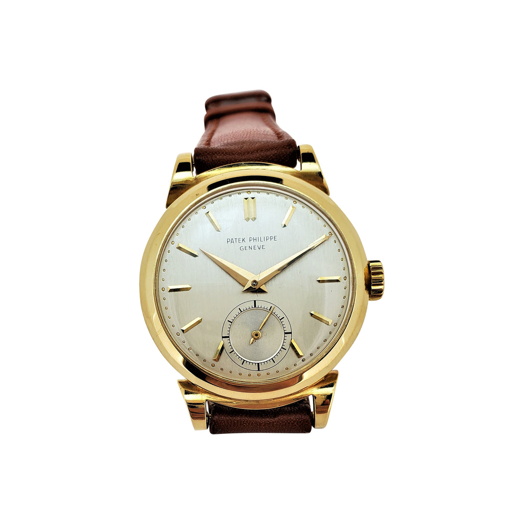 Patek Philippe 1491J Vintage Yellow Gold Scroll Lugs Calatrava Watch Circa 1952