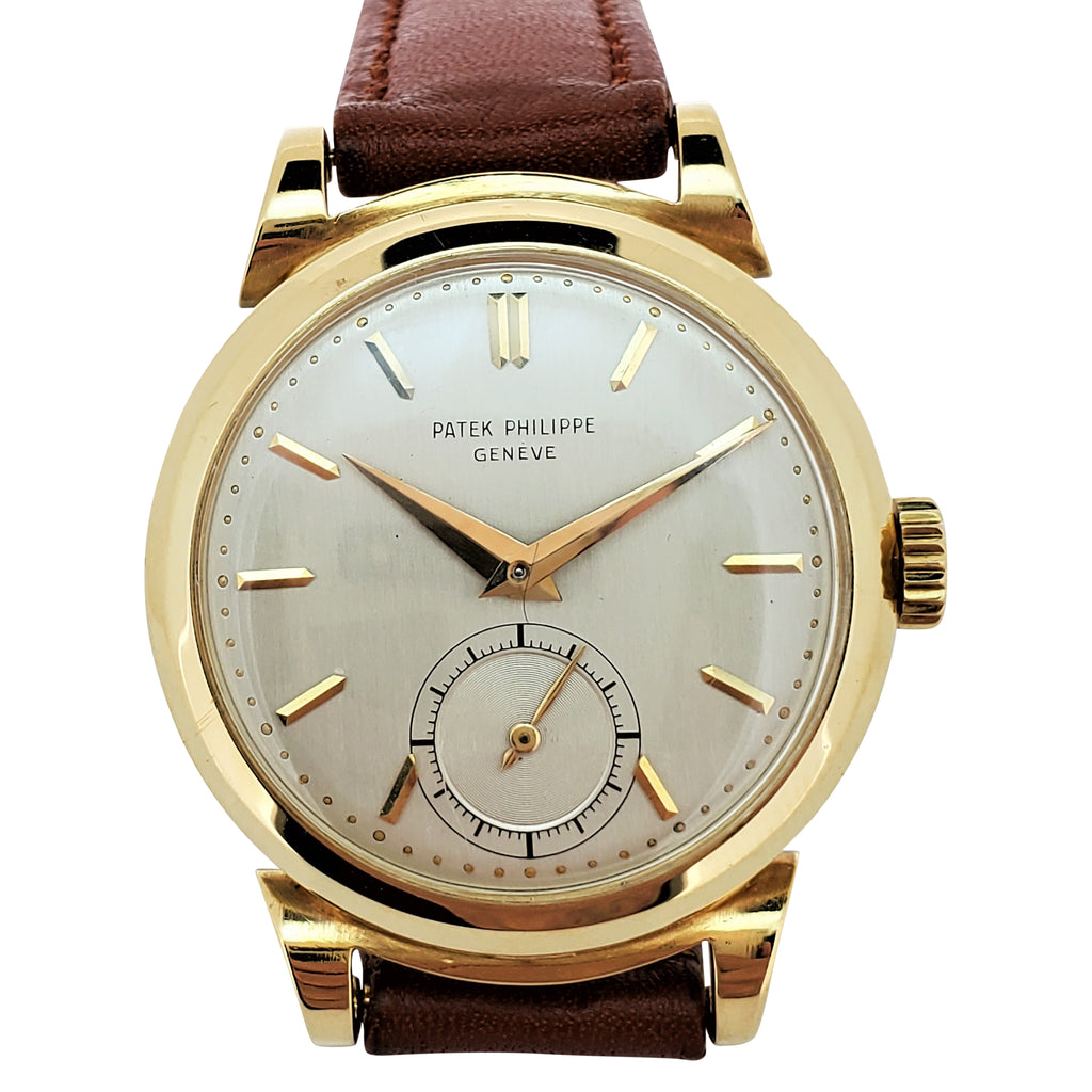 Patek Philippe 1491J Vintage Yellow Gold Scroll Lugs Calatrava Watch Circa 1952