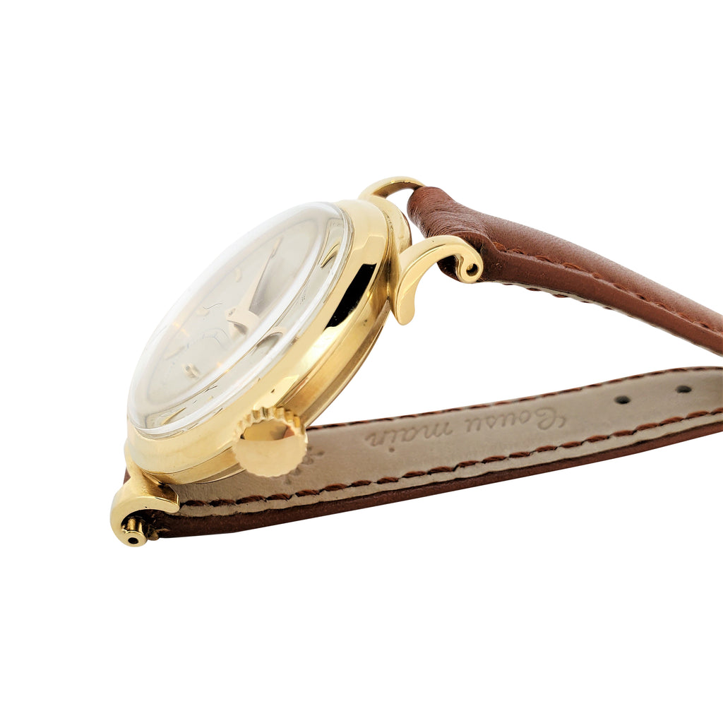 Patek Philippe 1491J Vintage Yellow Gold Scroll Lugs Calatrava Watch Circa 1952