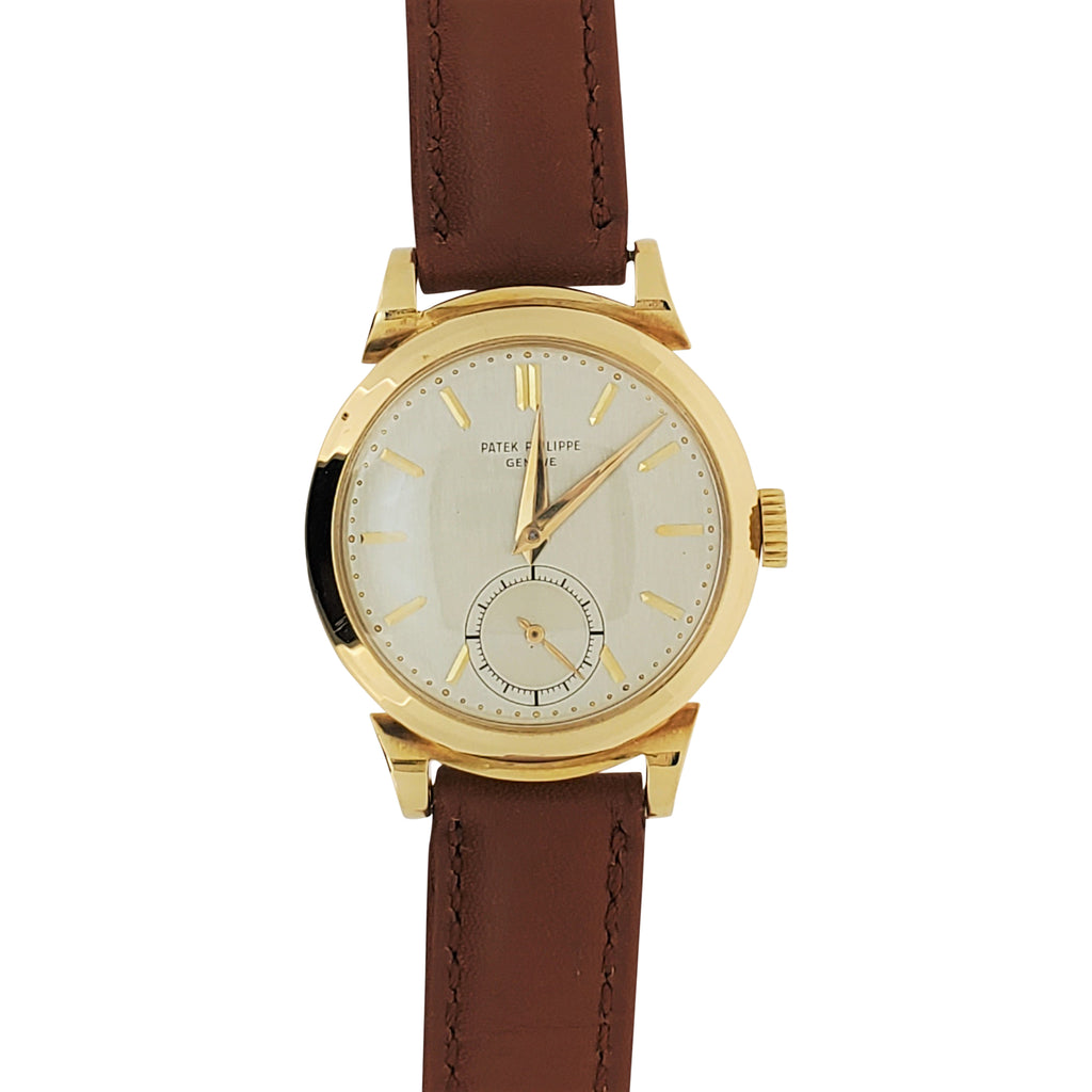 Patek Philippe 1491J Vintage Yellow Gold Scroll Lugs Calatrava Watch Circa 1952