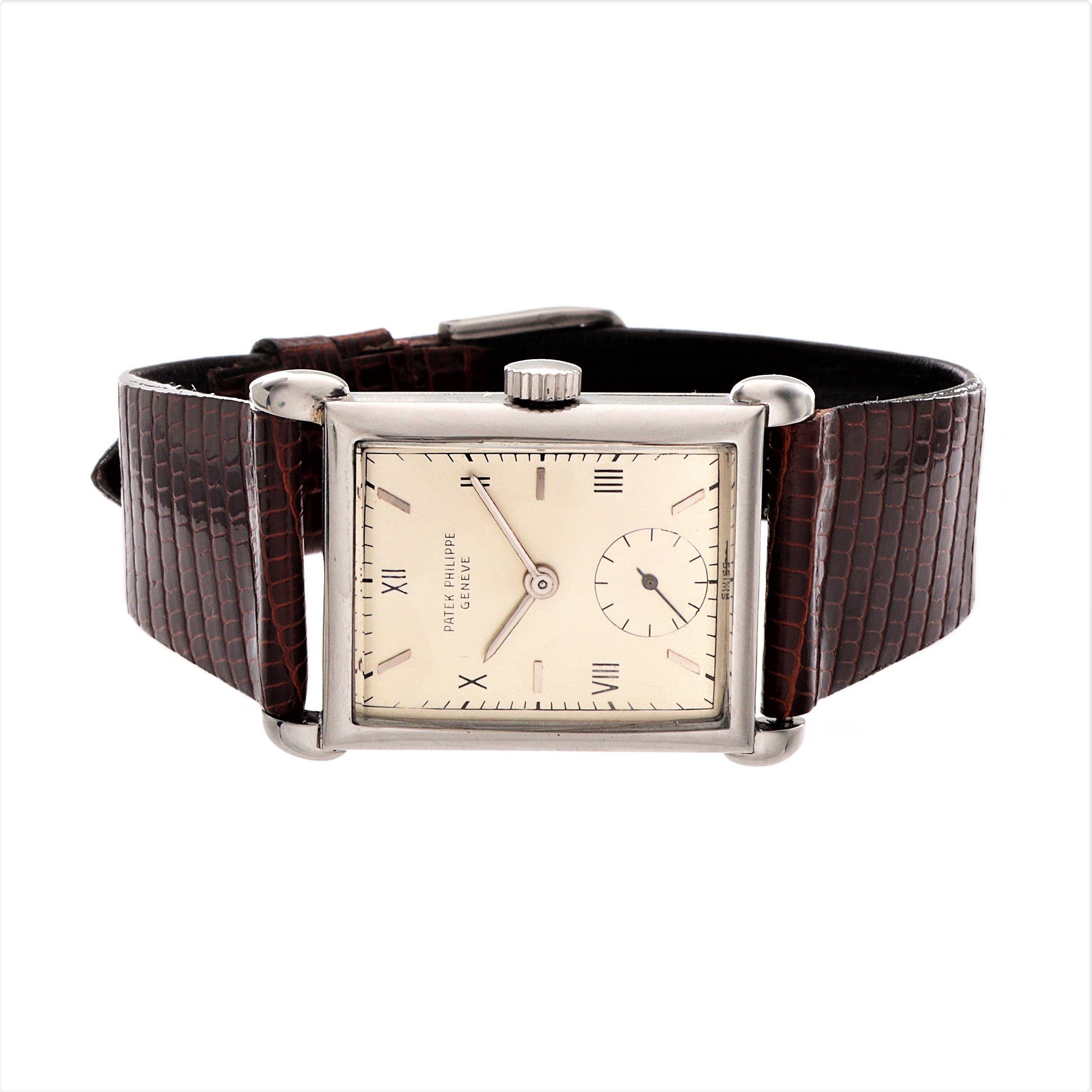 Patek Philippe 1530A Vintage Stainless Steel Rectangular Watch