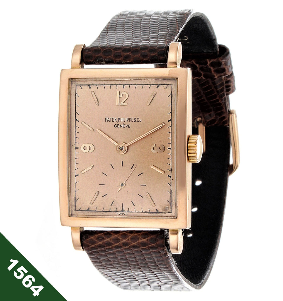 Patek Philippe 1564R Large Rectangular Pink On Pink Watch circa 1944