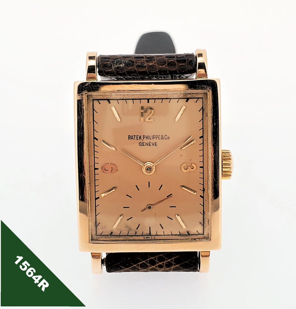 Patek Philippe 1564R Large Rectangular Pink On Pink Watch circa 1944