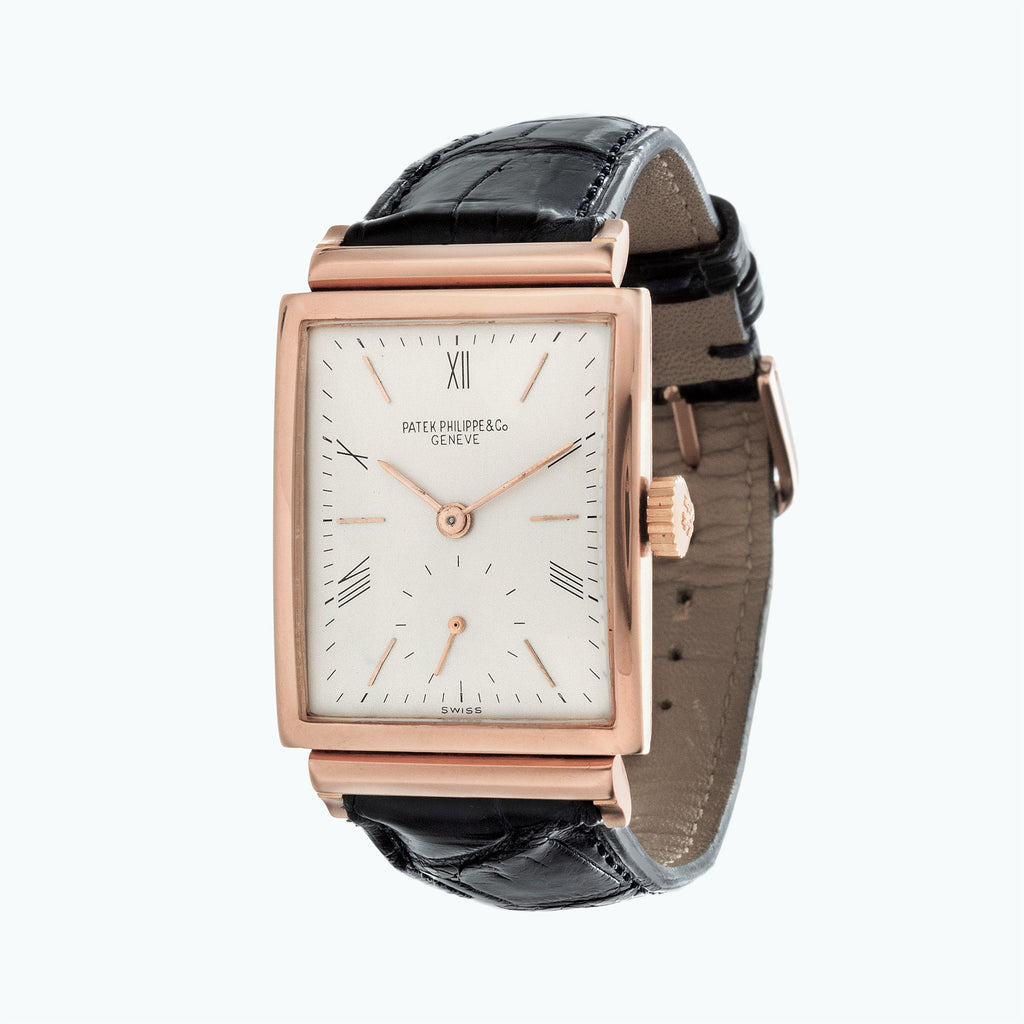 Patek Philippe 1577R Vintage Rectangular Rose gold Watch Circa 1949