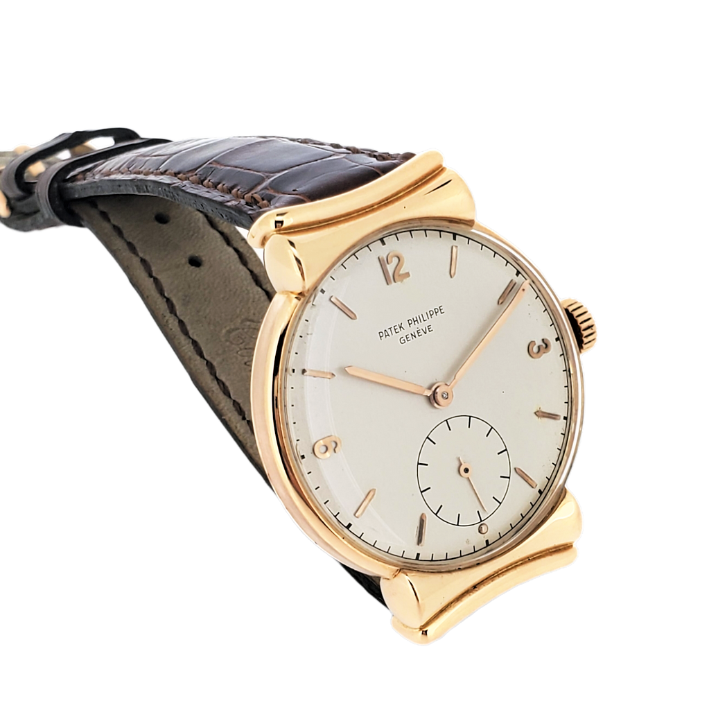 Patek Philippe 1585 Vintage Rose Gold Calatrava Watch with hooded lugs Circa. 1954