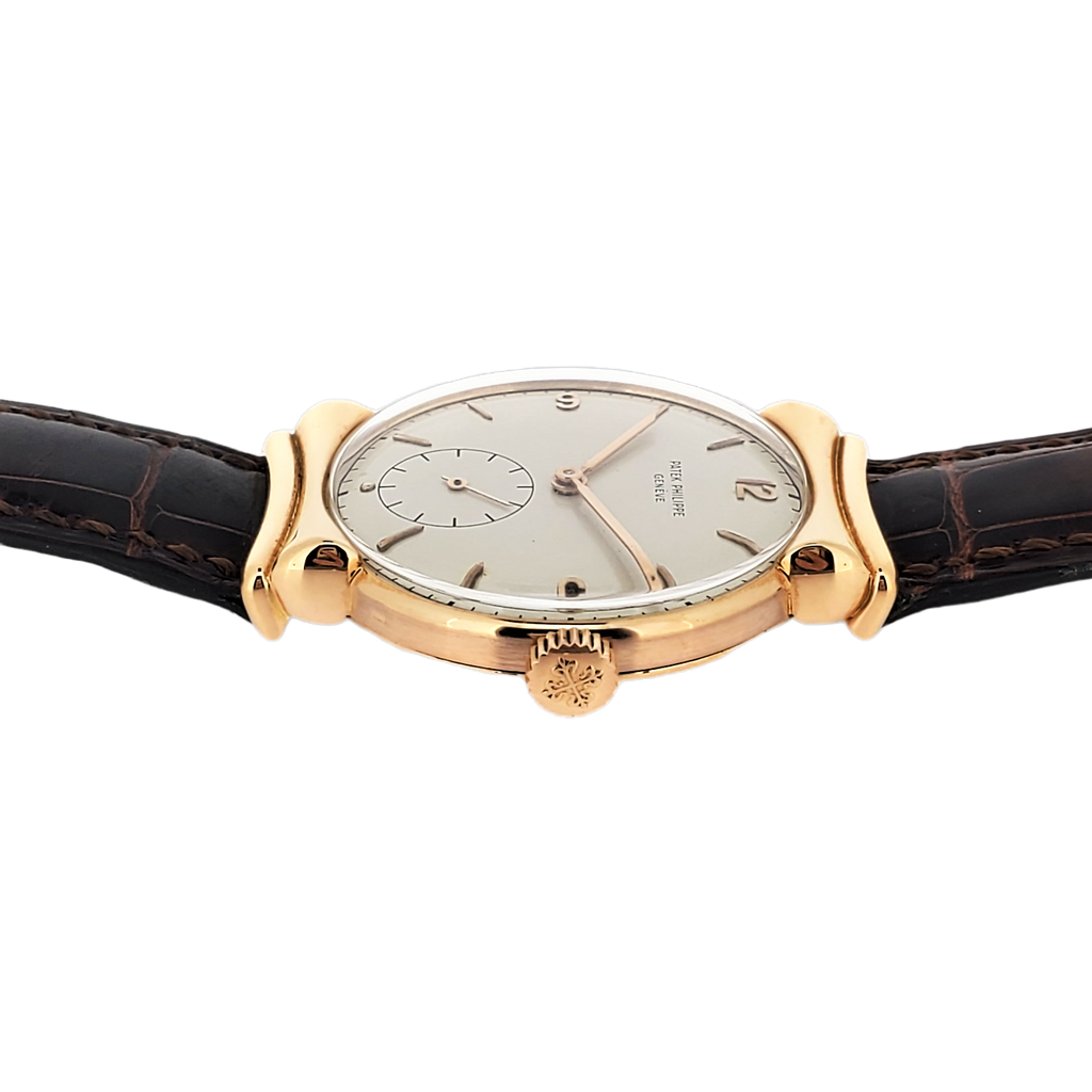 Patek Philippe 1585 Vintage Rose Gold Calatrava Watch with hooded lugs Circa. 1954