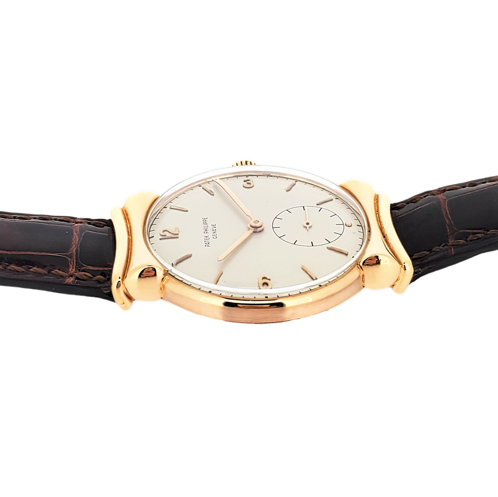 Patek Philippe 1585 Vintage Rose Gold Calatrava Watch with hooded lugs Circa. 1954