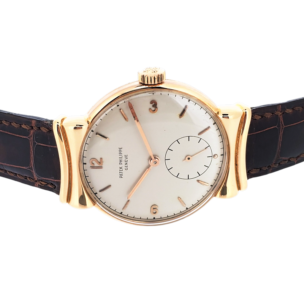 Patek Philippe 1585 Vintage Rose Gold Calatrava Watch with hooded lugs Circa. 1954