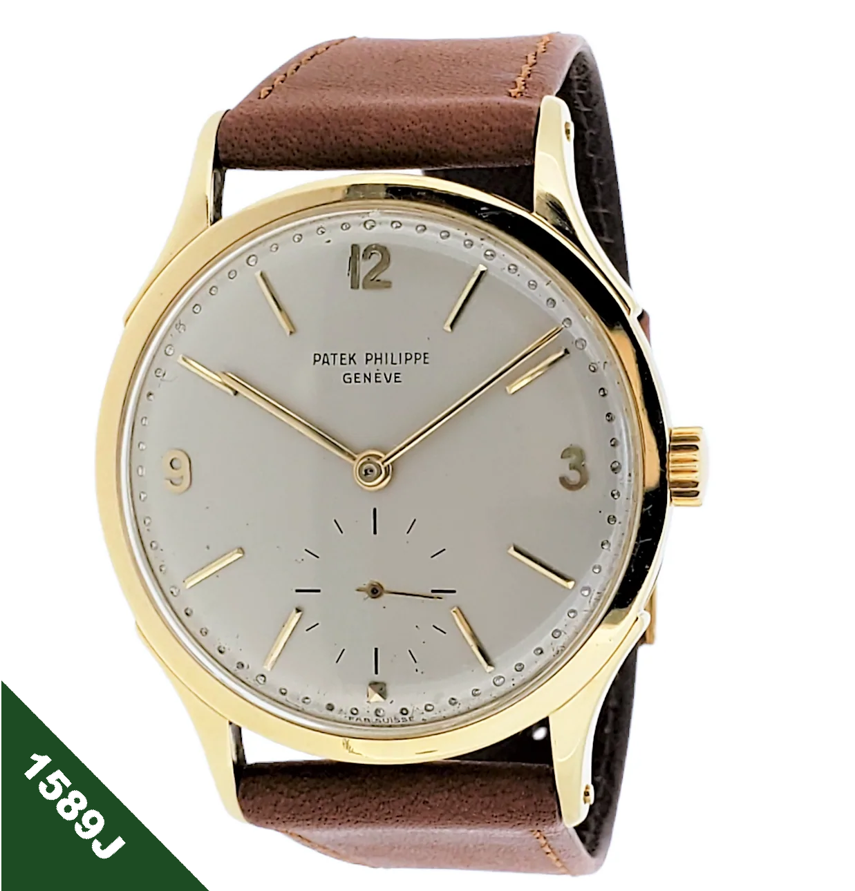 Patek Philippe 1589J Vintage 36mm Calatrava Watch Circa 1948