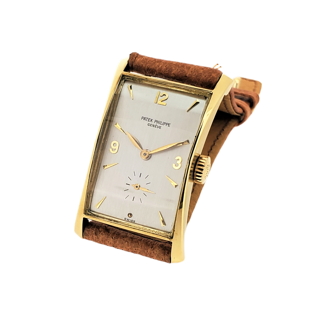 Patek Philippe 1593J Vintage Iconic Design "Hour Glass" Rectangular watch Circa 1954