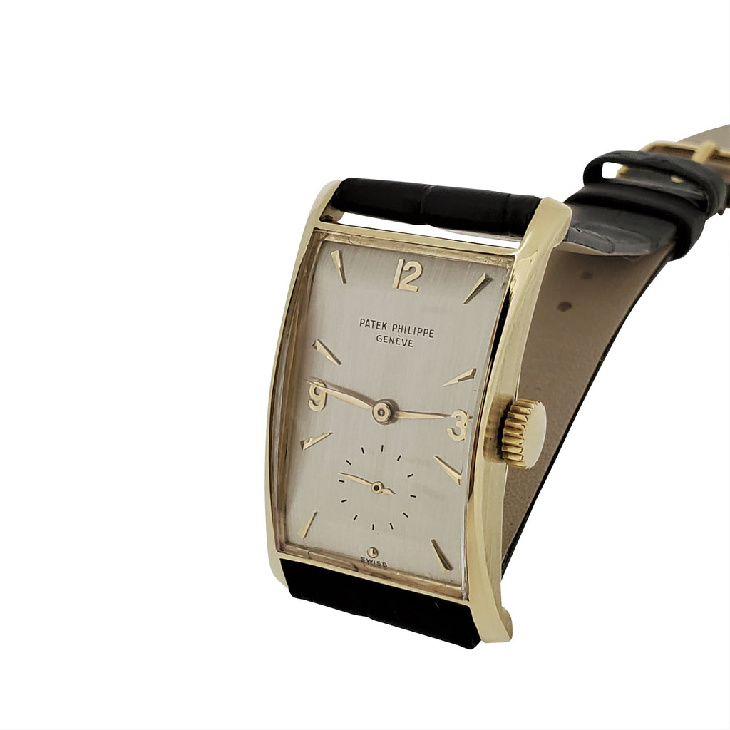 Patek Philippe 1593J Vintage Iconic Design "Hour Glass" Rectangular watch circa 1955