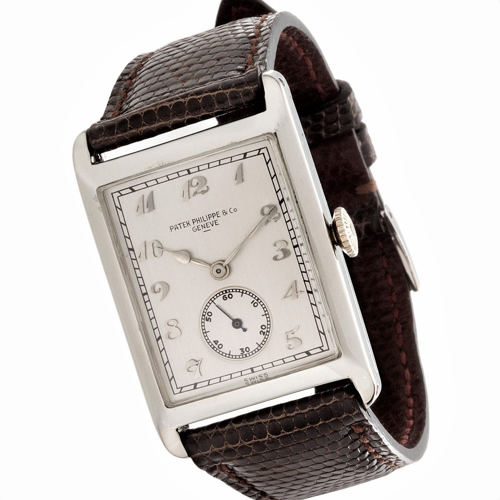 Patek Philippe Early Hinged White Gold Art Deco Watch Circa 1926