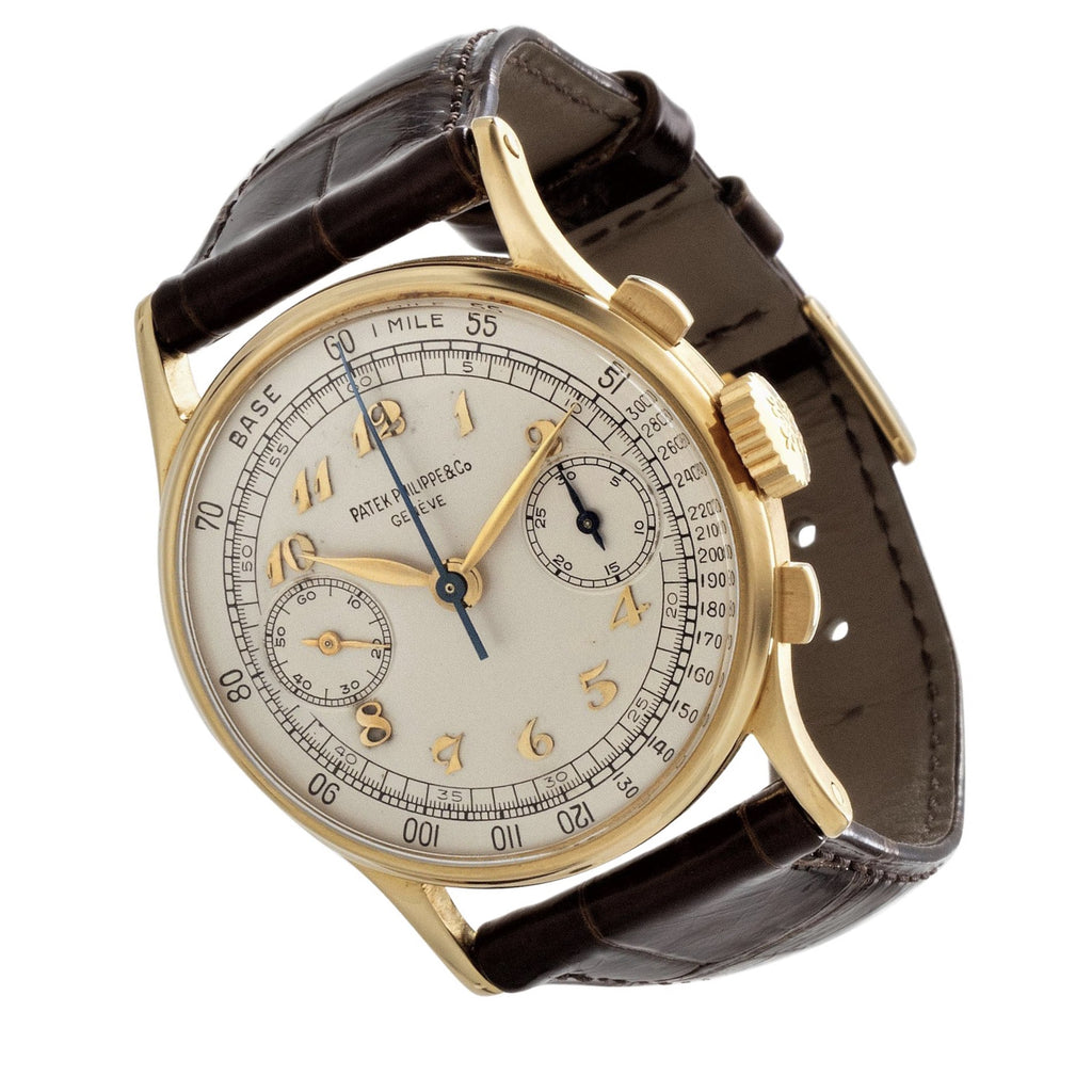 Patek Philippe 130J Original Breguet Dial Chronograph Watch circa 1944