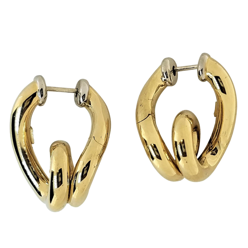 Unusual 18 Karat Gold Coil Spring Design Earrings