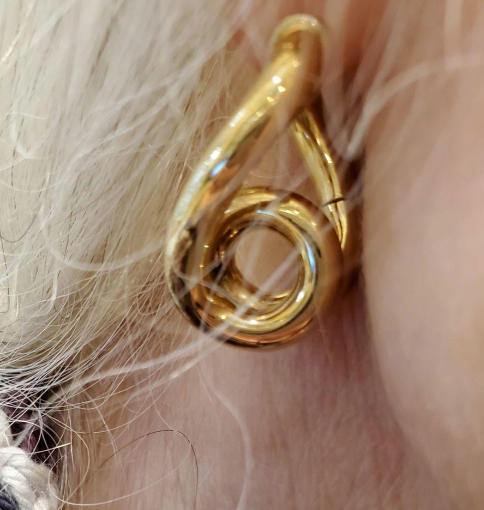 Unusual 18 Karat Gold Coil Spring Design Earrings