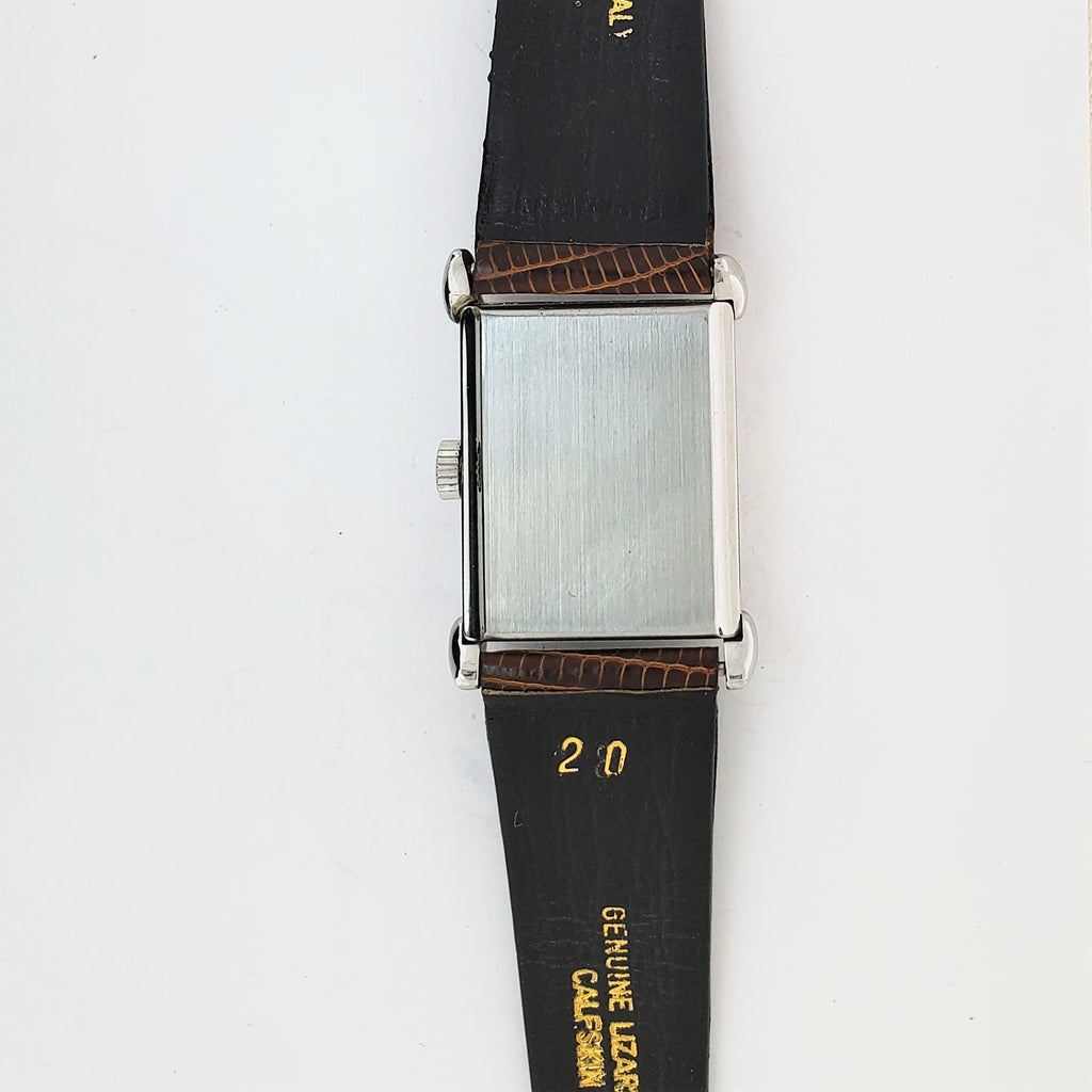 Patek Philippe 1530A Vintage Stainless Steel Rectangular Watch with Tear Drop Lugs, Circa 1948