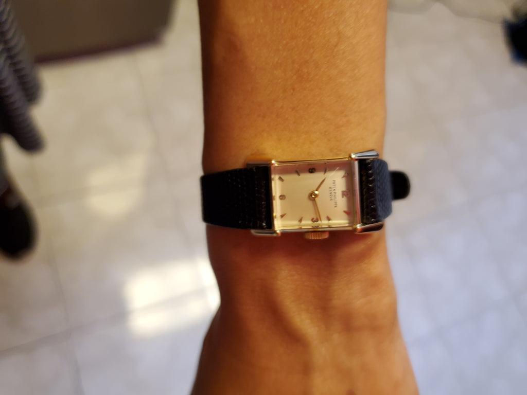 Patek Philippe 2279J Ladies Vintage Rectangular Watch With Rare Conical Luga Circa 1955