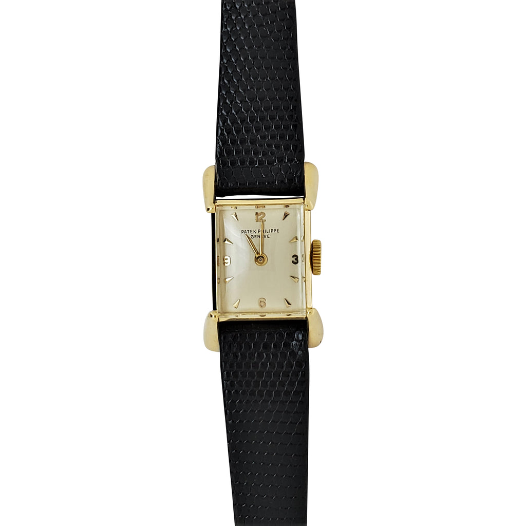 Patek Philippe 2279J Ladies Vintage Rectangular Watch With Rare Conical Luga Circa 1955