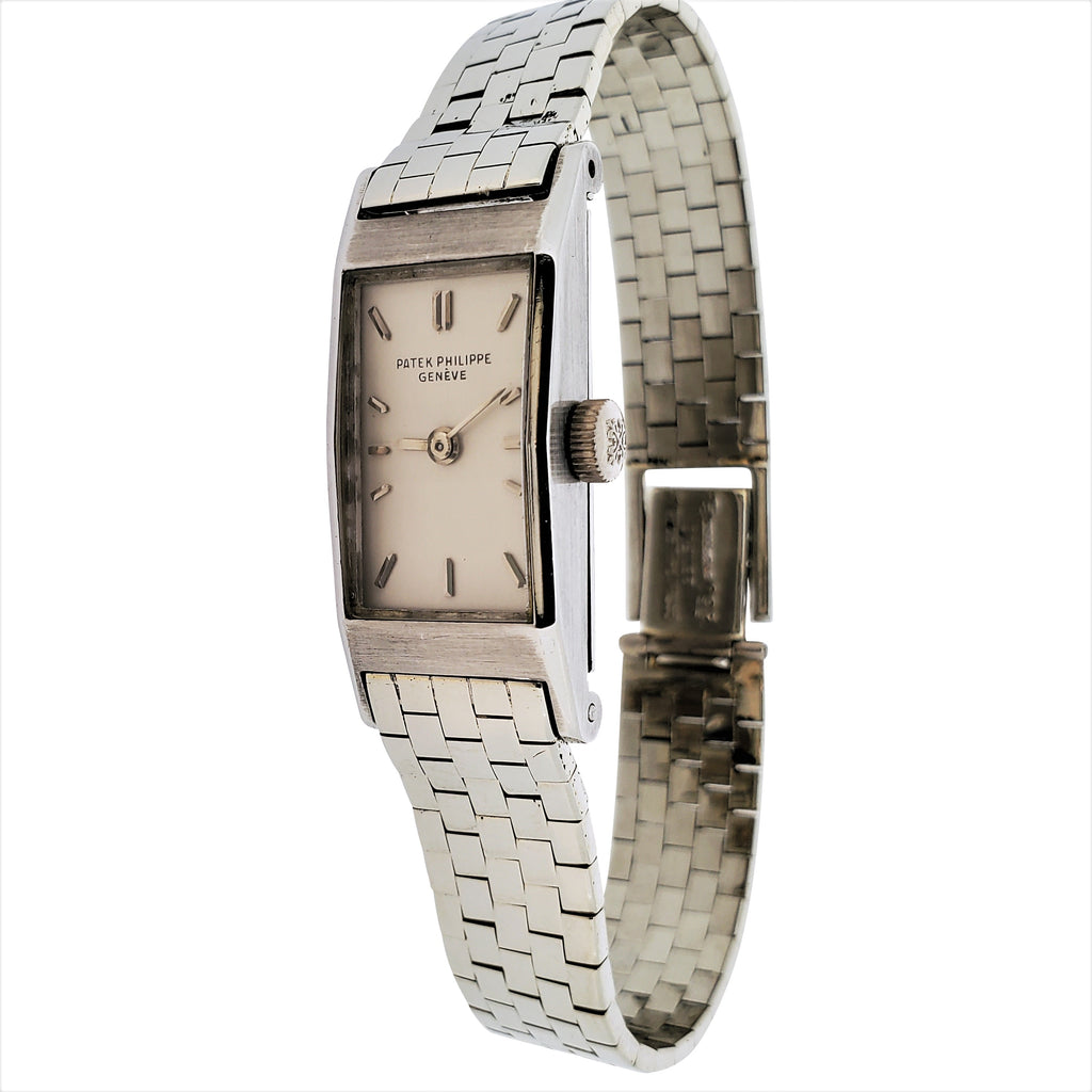 Patek Philippe 2292-1P;  Ladies Platinum Tegolino hour glass watch; Circa 1956-7