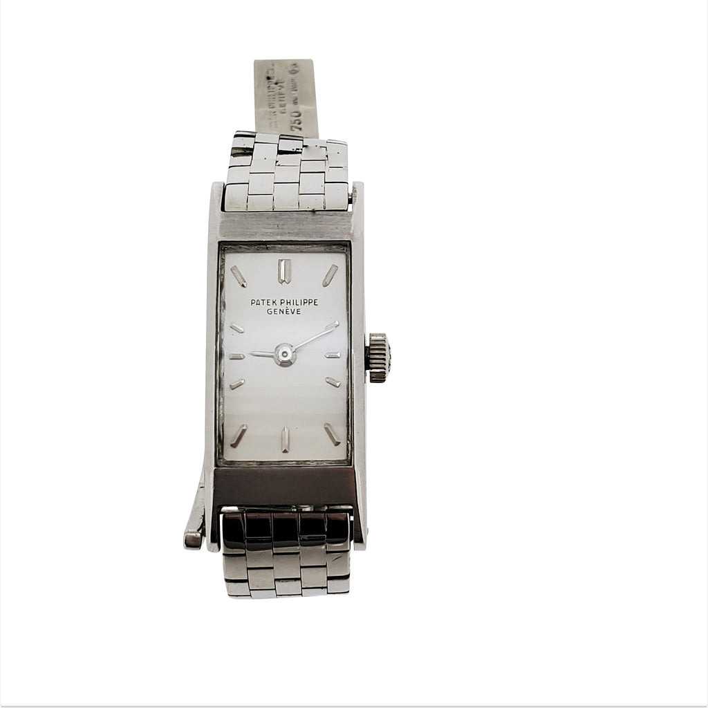 Patek Philippe 2292-1P;  Ladies Platinum Tegolino hour glass watch; Circa 1956-7