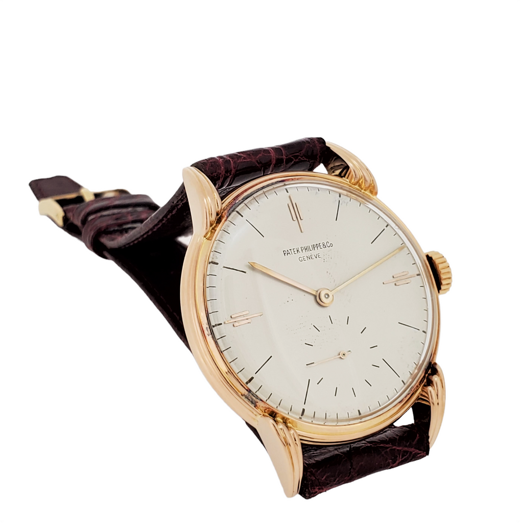 Patek Philippe 2405R Calatrava 35mm, with fluted case and down turned lugs, Circa 1948