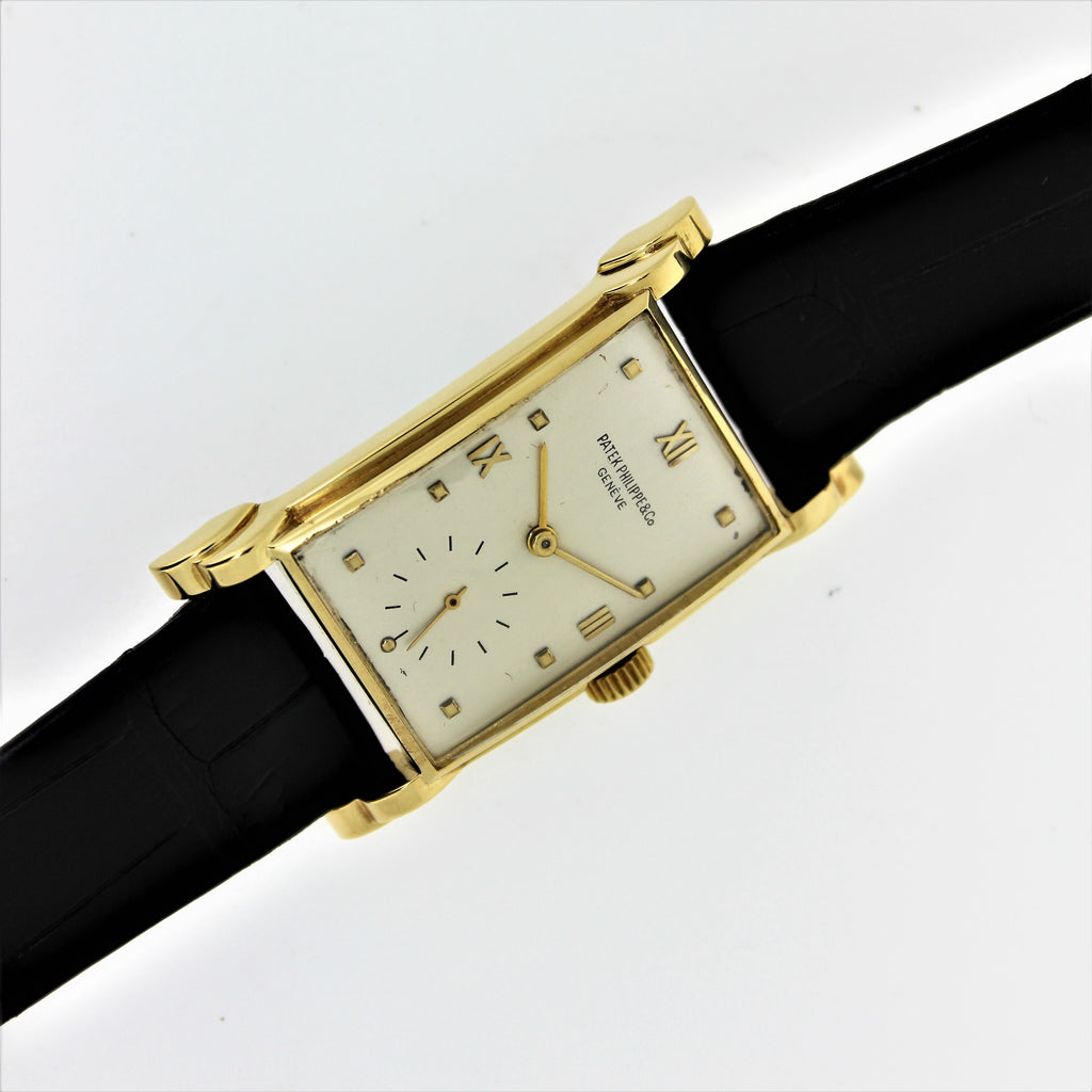 Patek Philippe 2415J, Oversized Rectangular watch with stepped fancy lugs, circa 1948